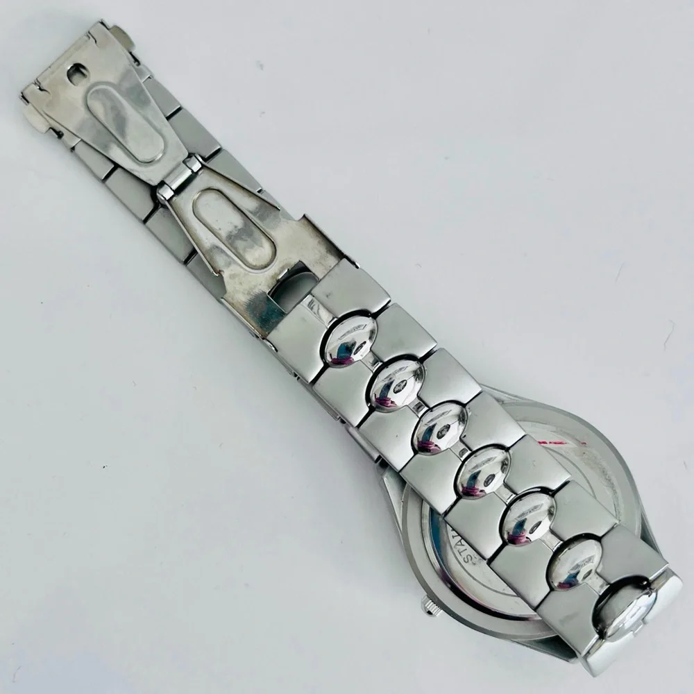 Charles Raymond Silver-Tone Men's Watch with Blue Dial